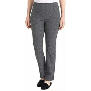 Hilary Radley Womens Pull On Pant Black White Check